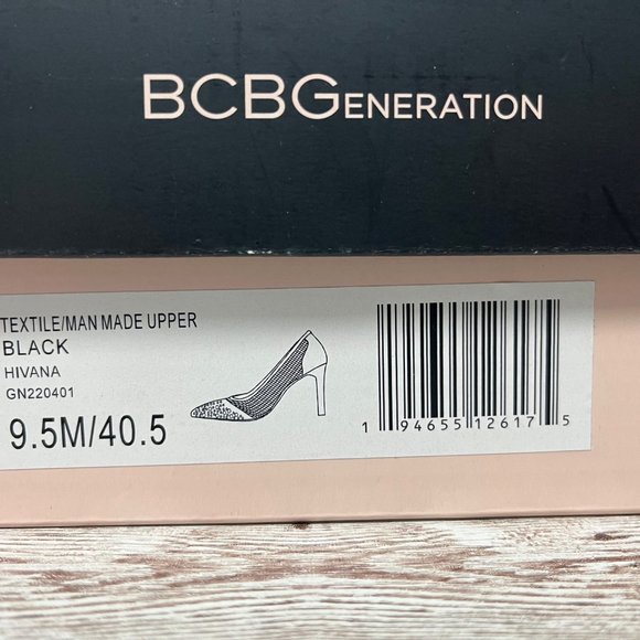 BCBGeneration SIZE 9.5 M Hivana Black Rhinestone Jewel Pointed Toe Pump BCBG - Picture 4 of 11